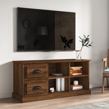 vidaXL Tv-meubel 102x35,5x47,5 cm bewerkt hout bruineikenkleurig