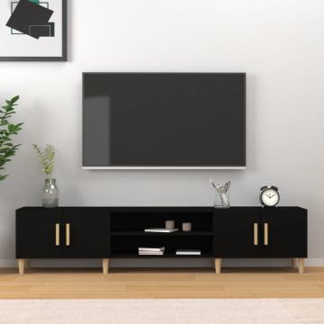 vidaXL Tv-meubel 180x31,5x40 cm bewerkt hout zwart