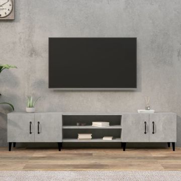 vidaXL Tv-meubel 180x31,5x40 cm bewerkt hout betongrijs