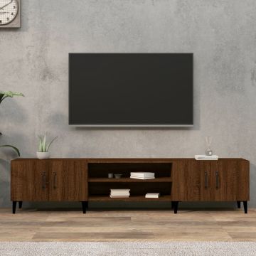 vidaXL Tv-meubel 180x31,5x40 cm bewerkt hout bruineikenkleurig