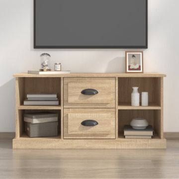 vidaXL Tv-meubel 99,5x35,5x48 cm bewerkt hout sonoma eikenkleurig