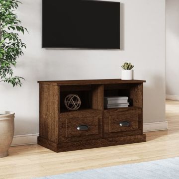 vidaXL Tv-meubel 80x35x50 cm bewerkt hout bruineikenkleurig