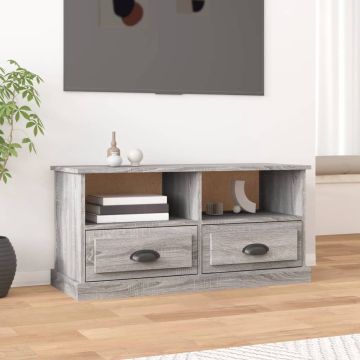 vidaXL Tv-meubel 93x35,5x45 cm bewerkt hout grijs sonoma eikenkleurig