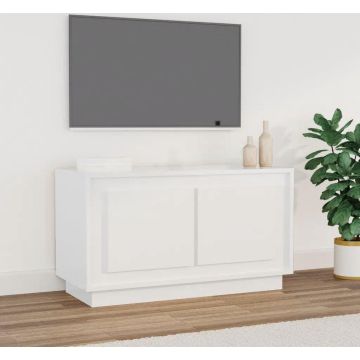 vidaXL Tv-meubel 80x35x45 cm bewerkt hout hoogglans wit