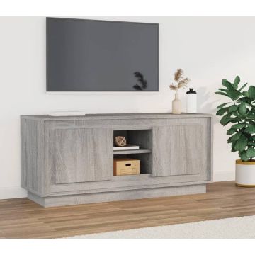 vidaXL Tv-meubel 102x35x45 cm bewerkt hout grijs sonoma eikenkleurig