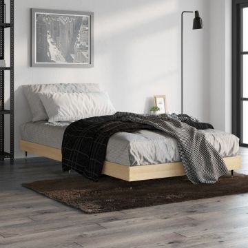 vidaXL Bedframe bewerkt hout sonoma eikenkleurig 90x190 cm