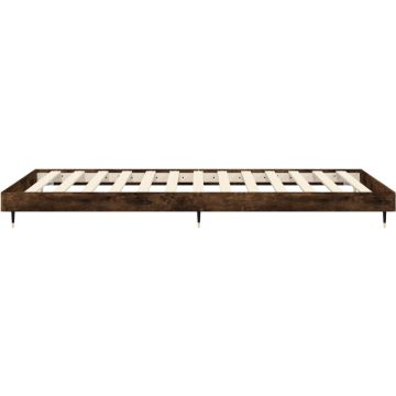 vidaXL Bedframe bewerkt hout gerookt eikenkleurig 75x190 cm