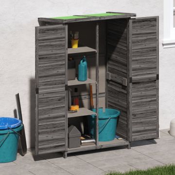 vidaXL Tuinschuur 83x57x140 cm massief grenenhout grijs