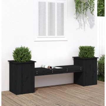 vidaXL-Bankje-met-plantenbakken-184,5x39,5x56,5-cm-grenenhout-zwart