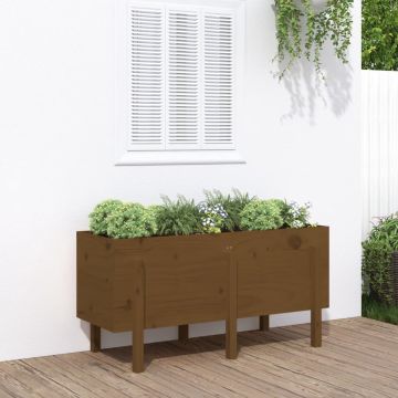 vidaXL-Plantenbak-verhoogd-121x50x57-cm-massief-grenenhout-honingbruin