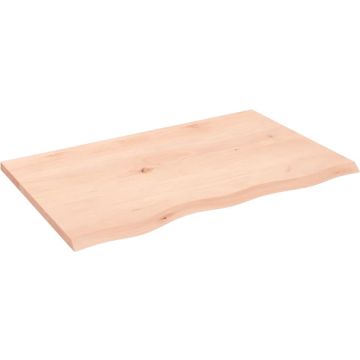 vidaXL Wandschap 80x50x2 cm onbehandeld massief eikenhout