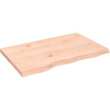 vidaXL Wandschap 80x50x4 cm onbehandeld massief eikenhout