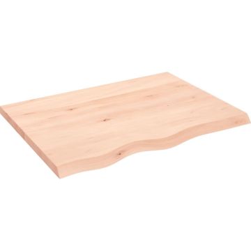 vidaXL Wandschap 80x60x4 cm onbehandeld massief eikenhout