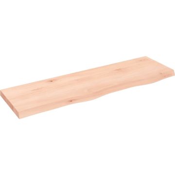 vidaXL Wandschap 100x30x4 cm onbehandeld massief eikenhout