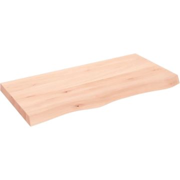 vidaXL Wandschap 100x50x6 cm onbehandeld massief eikenhout