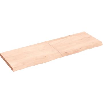 vidaXL Wandschap 120x40x4 cm onbehandeld massief eikenhout