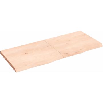 vidaXL Wandschap 120x50x4 cm onbehandeld massief eikenhout