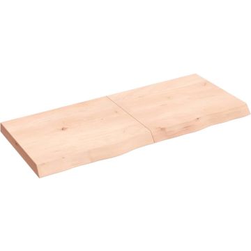 vidaXL Wandschap 120x50x6 cm onbehandeld massief eikenhout