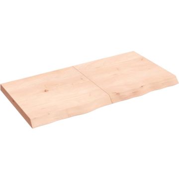 vidaXL Wandschap 120x60x6 cm onbehandeld massief eikenhout