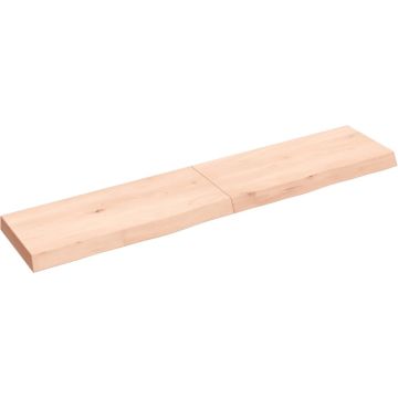 vidaXL Wandschap 140x30x6 cm onbehandeld massief eikenhout