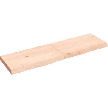 vidaXL Wandschap 140x40x6 cm onbehandeld massief eikenhout