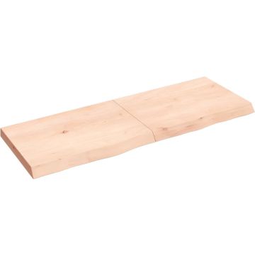 vidaXL Wandschap 140x50x6 cm onbehandeld massief eikenhout