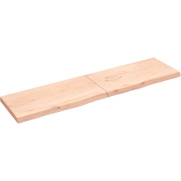 vidaXL Wandschap 200x50x6 cm onbehandeld massief eikenhout