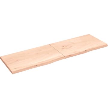 vidaXL Wandschap 200x60x4 cm onbehandeld massief eikenhout