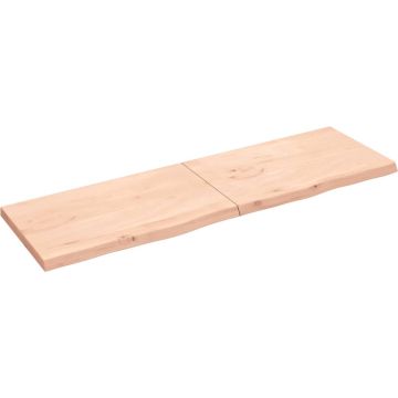 vidaXL Wandschap 200x60x6 cm onbehandeld massief eikenhout