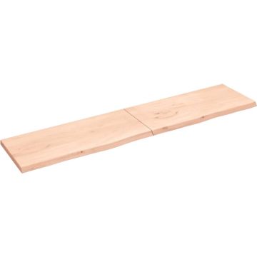 vidaXL Wandschap 220x50x4 cm onbehandeld massief eikenhout