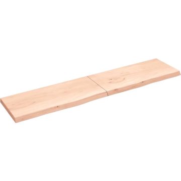 vidaXL Wandschap 220x50x6 cm onbehandeld massief eikenhout