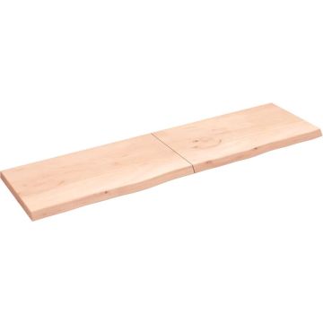 vidaXL Wandschap 220x60x6 cm onbehandeld massief eikenhout