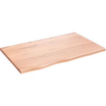 vidaXL Wandschap 80x50x2 cm behandeld massief eikenhout lichtbruin