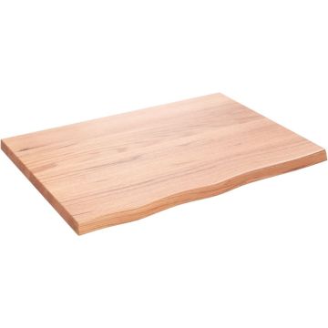 vidaXL Wandschap 80x60x4 cm behandeld massief eikenhout lichtbruin