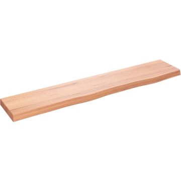 vidaXL Wandschap 100x20x4 cm behandeld massief eikenhout lichtbruin