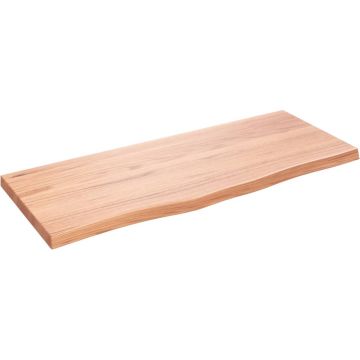 vidaXL Wandschap 100x40x4 cm behandeld massief eikenhout lichtbruin