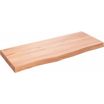 vidaXL Wandschap 100x40x6 cm behandeld massief eikenhout lichtbruin