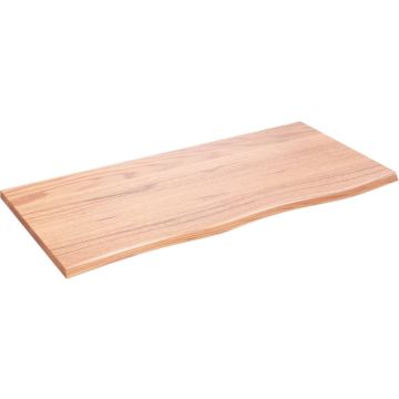 vidaXL Wandschap 100x50x2 cm behandeld massief eikenhout lichtbruin