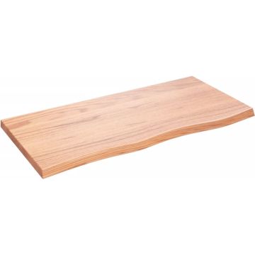 vidaXL Wandschap 100x50x4 cm behandeld massief eikenhout lichtbruin