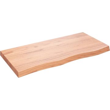 vidaXL Wandschap 100x50x6 cm behandeld massief eikenhout lichtbruin