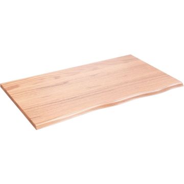 vidaXL Wandschap 100x60x2 cm behandeld massief eikenhout lichtbruin