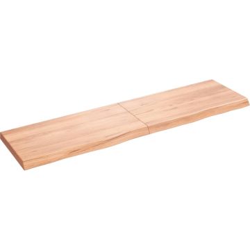 vidaXL Wandschap 120x30x4 cm behandeld massief eikenhout lichtbruin