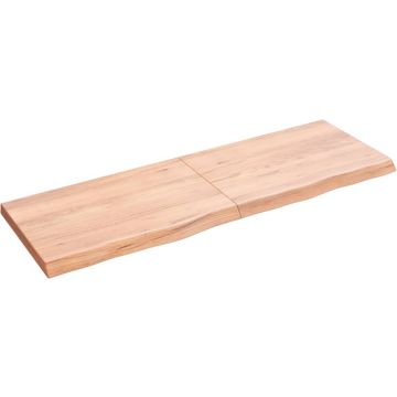 vidaXL Wandschap 120x40x4 cm behandeld massief eikenhout lichtbruin