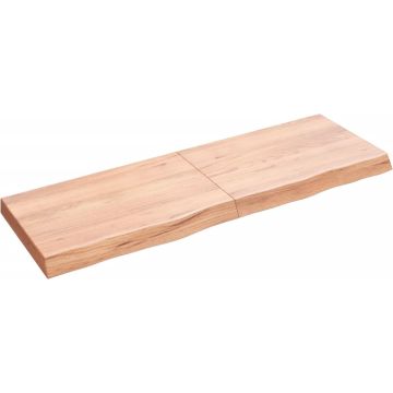 vidaXL Wandschap 120x40x6 cm behandeld massief eikenhout lichtbruin