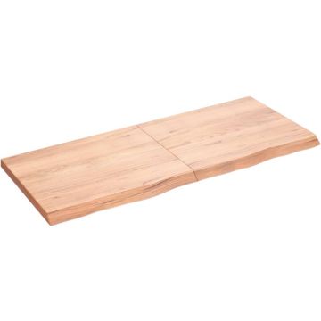 vidaXL Wandschap 120x50x4 cm behandeld massief eikenhout lichtbruin