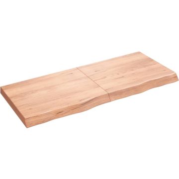 vidaXL Wandschap 120x50x6 cm behandeld massief eikenhout lichtbruin