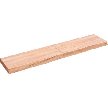 vidaXL Wandschap 140x30x6 cm behandeld massief eikenhout lichtbruin