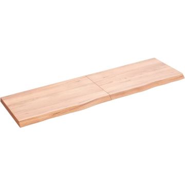 vidaXL Wandschap 140x40x4 cm behandeld massief eikenhout lichtbruin