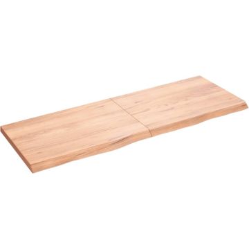 vidaXL Wandschap 140x50x4 cm behandeld massief eikenhout lichtbruin