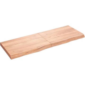 vidaXL Wandschap 140x50x6 cm behandeld massief eikenhout lichtbruin